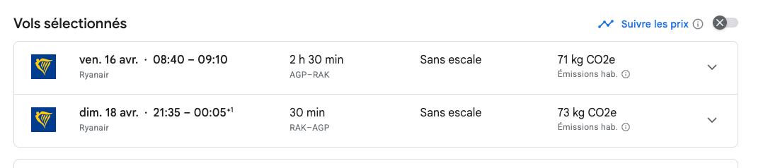 Vuelos Ryanair AGP-RAK